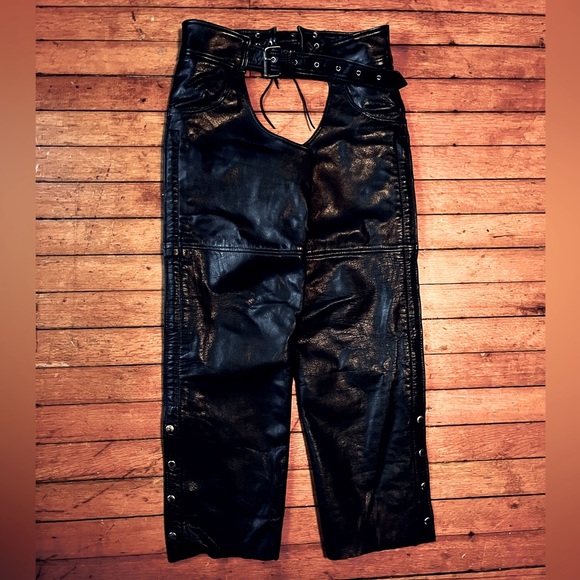 Leather Motorcycle Chaps (L) - Picture 1 of 11